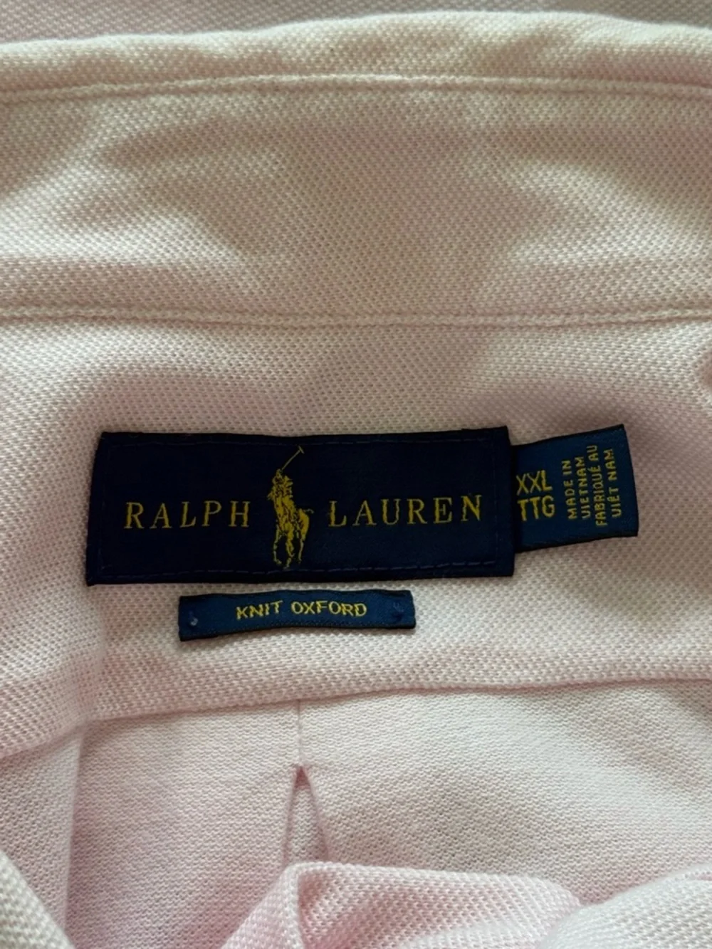 Ralph Lauren Knit Oxford shirt in a soft pink color size XXL